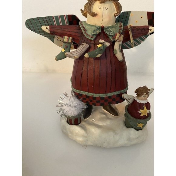 Vintage Henton International Christmas Angel Figurine Numbered Detailed W Star - Picture 15 of 16